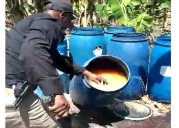 Bahoruco: Decomisan fábrica de alcohol artesanal