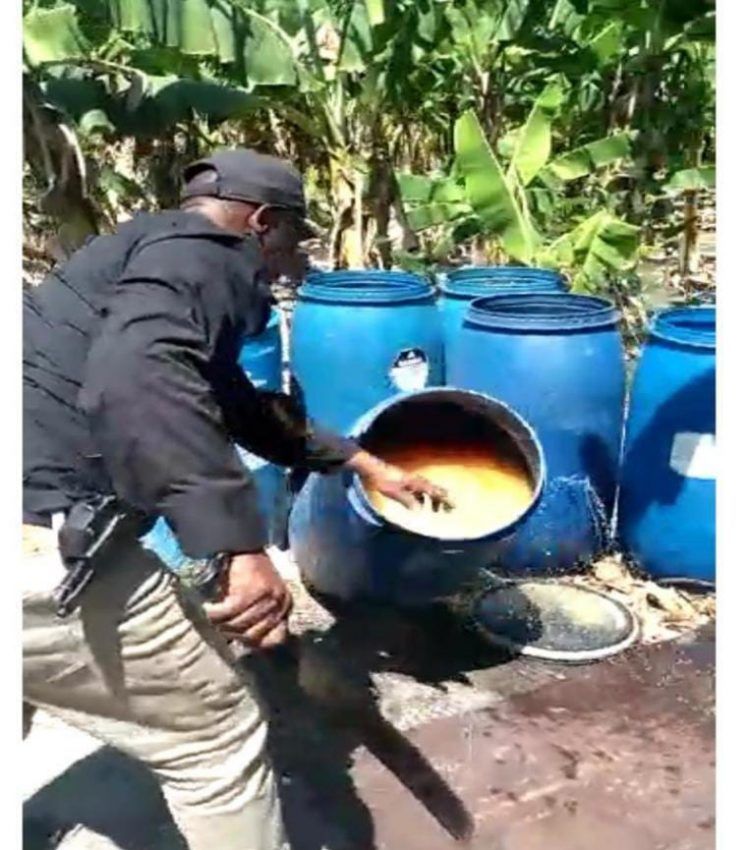 Bahoruco: Decomisan fábrica de alcohol artesanal