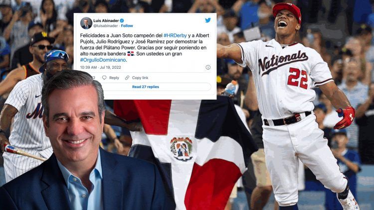 Abinader felicita a Juan Soto tras triunfo en Home Run Derby