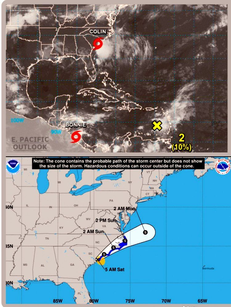 Se forma tormenta tropical Colin, no afectará a RD