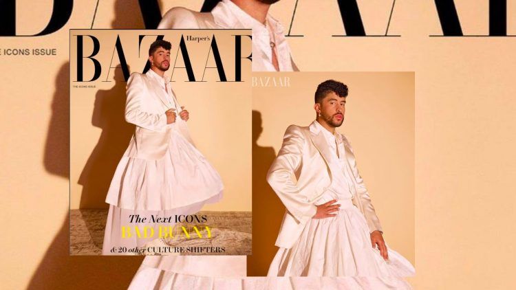 Bad Bunny se viste de novia para prestigiosa revista Harper's Bazaar