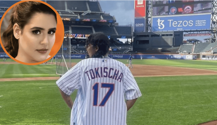 Tokischa lanza primera bola en juego de Mets ¡y se gana críticas de dominicanas!