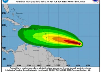 Tormenta tropical Bret se mueve sobre el Atlántico; podría convertirse en huracán