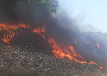 Se registra incendio en vertedero municipal de Puerto Plata