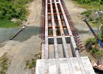 Así va la construcción del puente Cangrejo sobre el río Camú