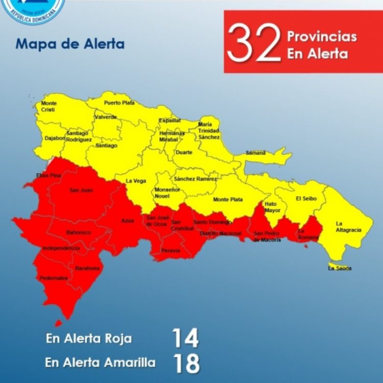 COE mantiene niveles de alerta en todo el país ante la llegada de tormenta Franklin