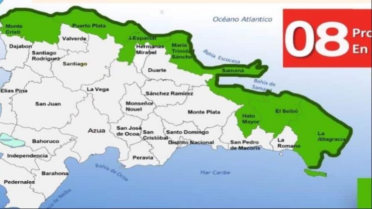 COE coloca ocho provincias en alerta verde por efectos indirectos del huracán Lee