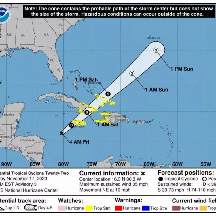 Potencial ciclón tropical aportará lluvias significativas en gran parte del país