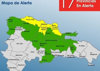 COE mantiene 17 provincias en alerta debido a lluvias por sistema frontal