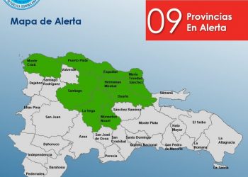 COE mantiene 9 provincias en alerta verde por incidencia de sistema frontal