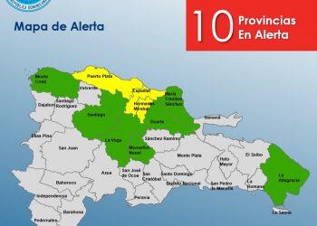 COE mantiene 10 provincias en alerta por efectos de sistema frontal