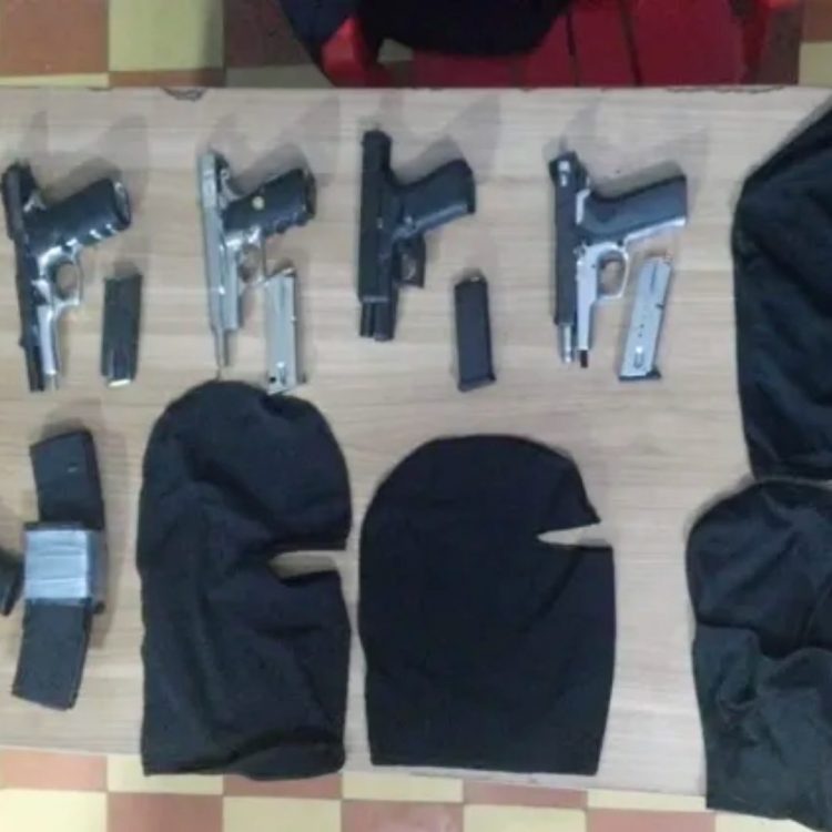 Apresan a cinco presuntos delincuentes a los que se ocupan cuatro pistolas y un fusil