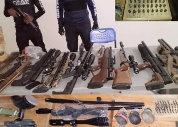 Apresan hombre con armas de fuego y rifles de perdigones sin documentos