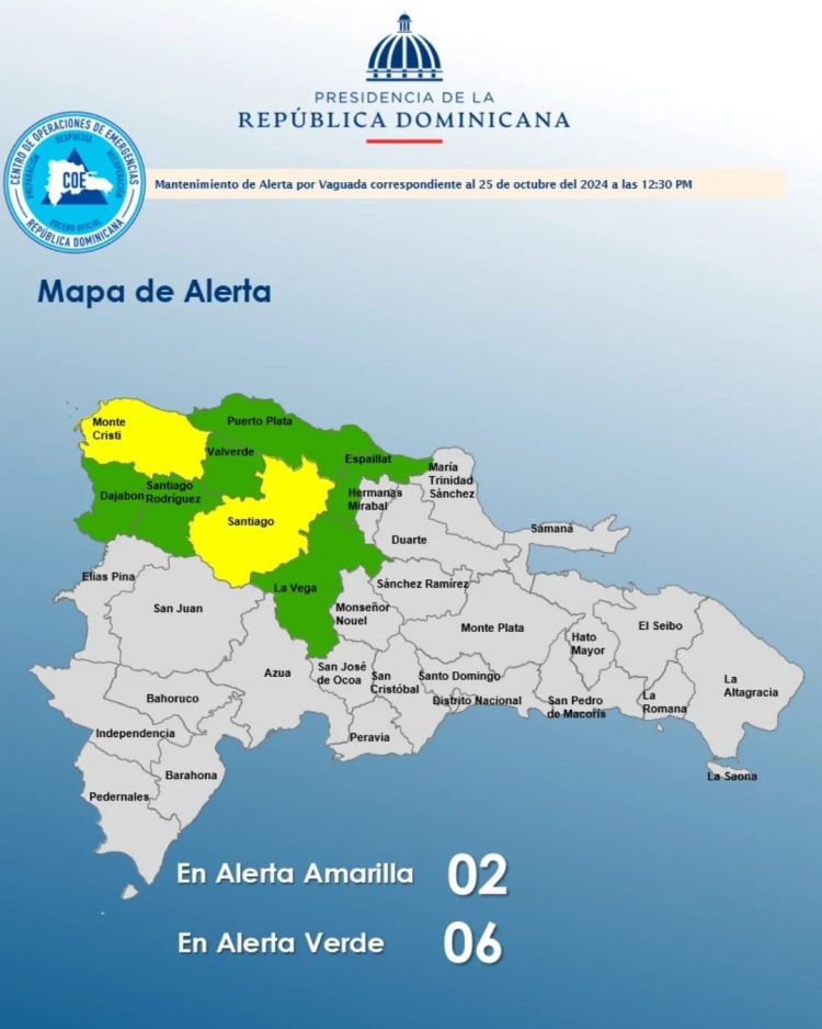 COE mantiene ocho provincias en alerta por lluvias