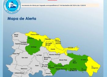 COE coloca siete provincias en alerta amarilla y mantiene 8 en verde
