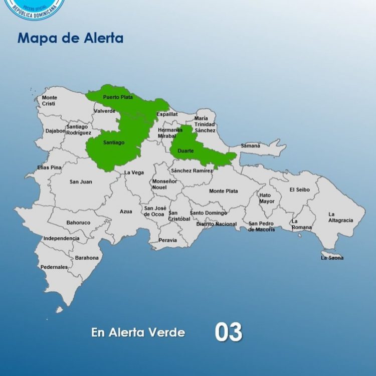 COE mantiene tres provincias en alerta verde por lluvias