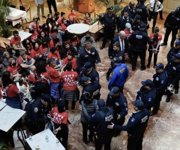 Cientos de detenidos en protesta propalestina en Torre Trump