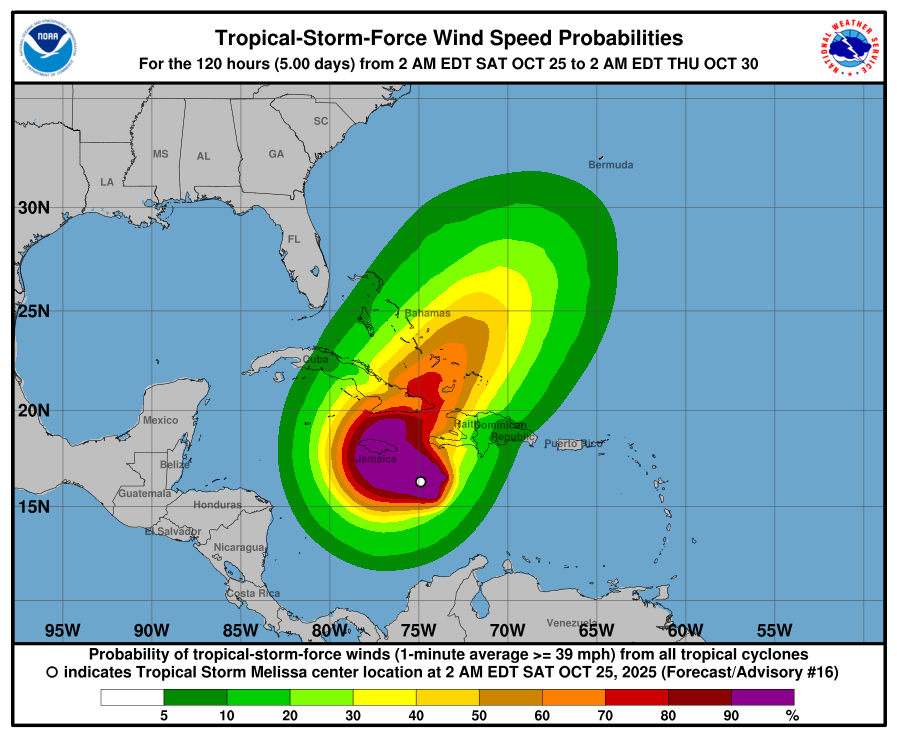 Melissa se acerca a la categoría de huracán y amenaza al Caribe con lluvias torrenciales