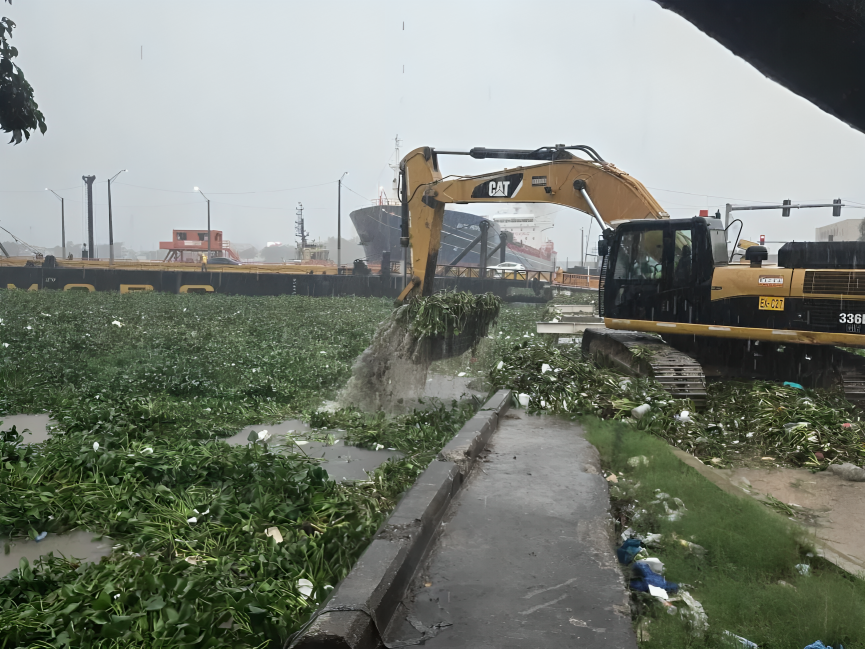 ¡Atención! Cierran el Puente Flotante por invasión de lilas y basura en el Ozama