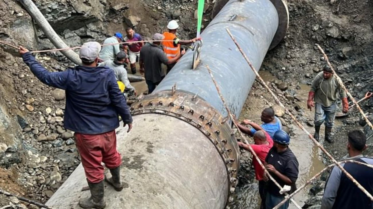 Coraasan e Inapa avanzan en solución de avería del tubo que abastece de agua a Santiago y Moca