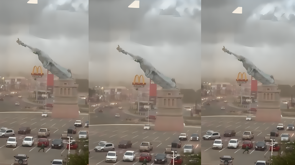 El viento dijo “hasta aquí” y tumba réplica de la Estatua de la Libertad en Brasil