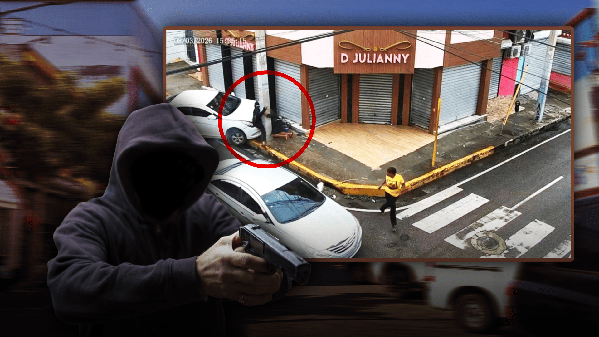 Conductor embiste motocicleta de atracadores y evita robo en Santiago