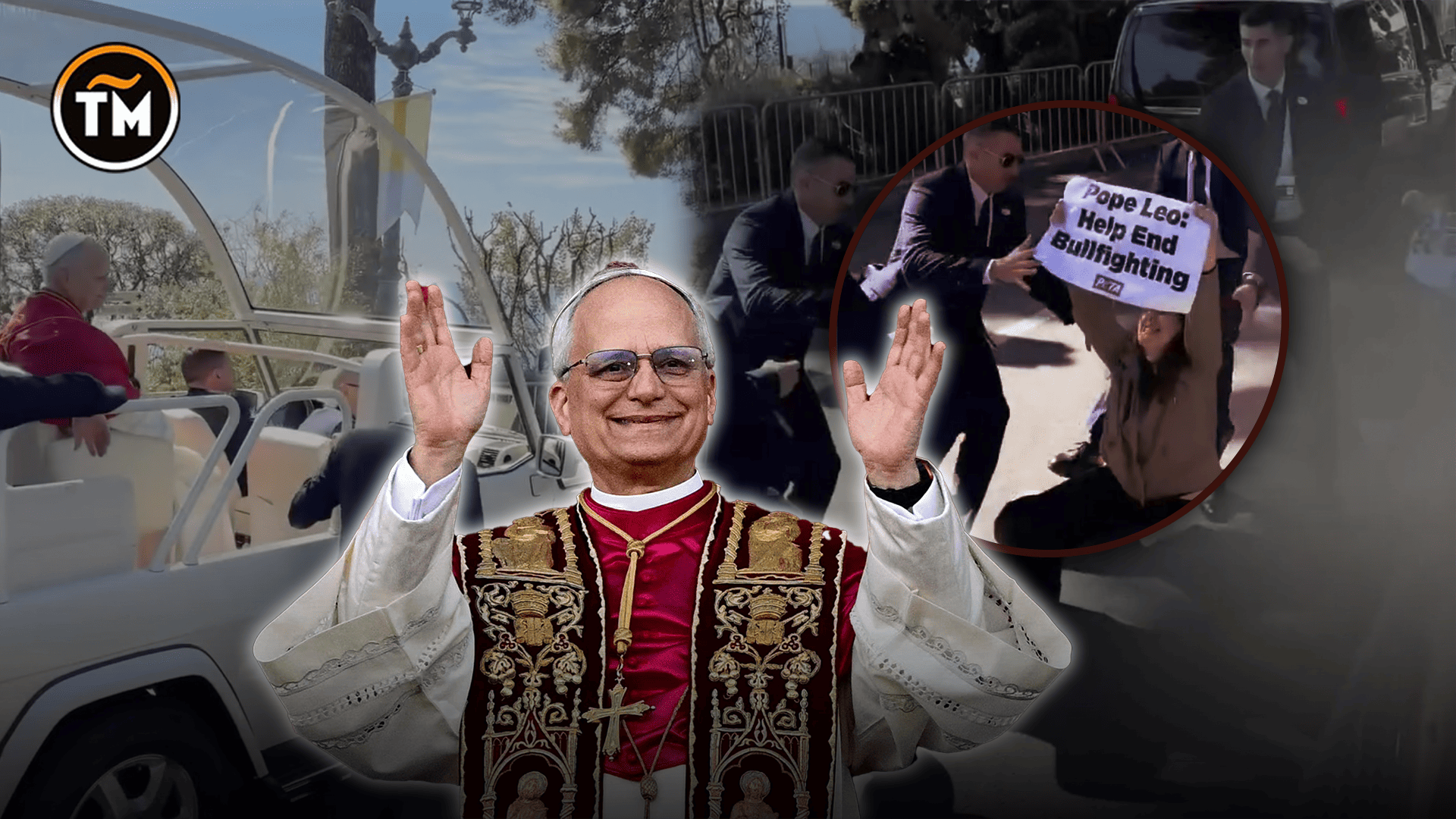 Escoltas del Papa León XIV frustran protesta de activistas de PETA durante recorrido oficial en Mónaco