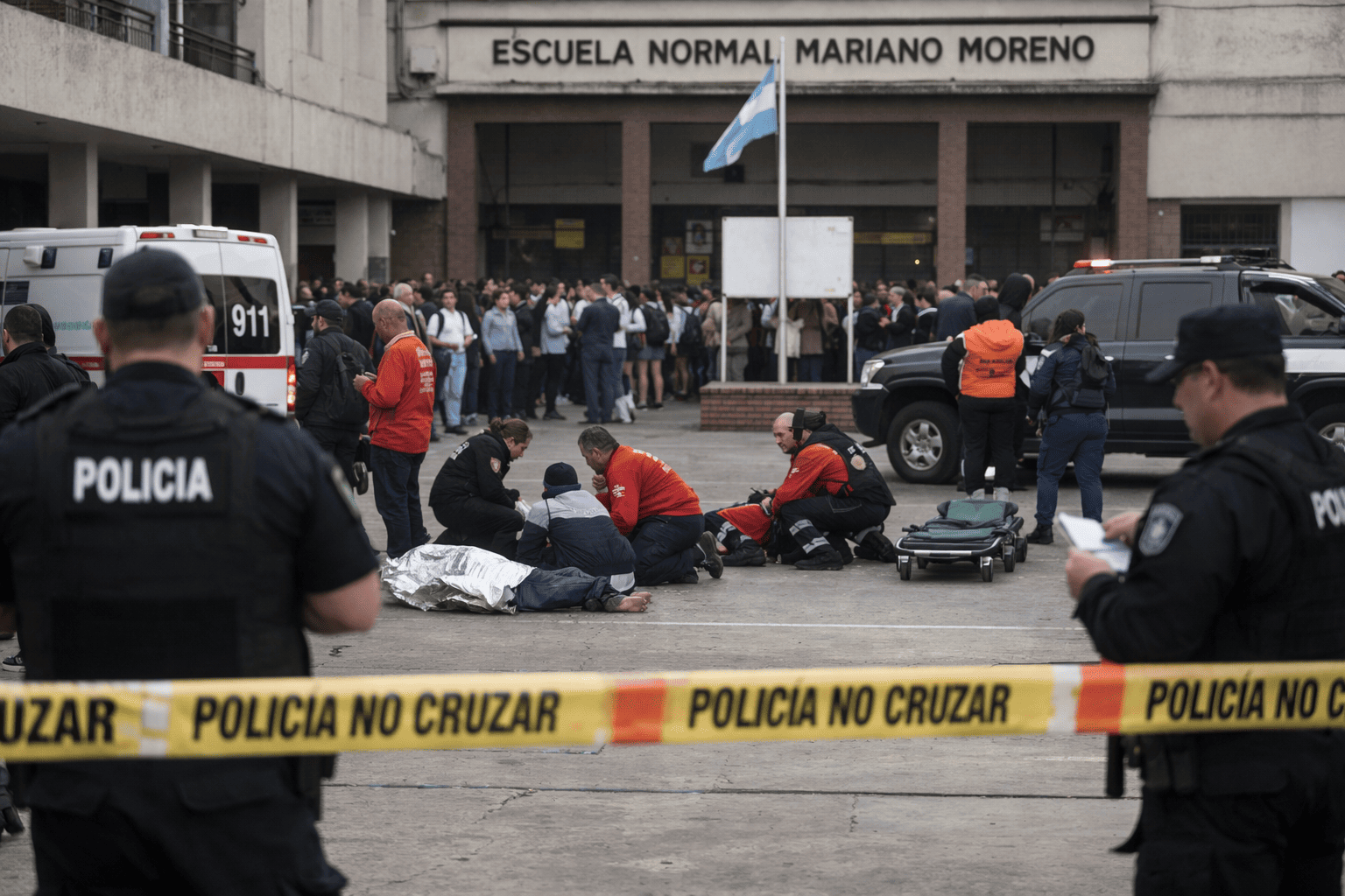 Tragedia escolar deja un estudiante muerto y dos heridos en Santa Fe, Argentina