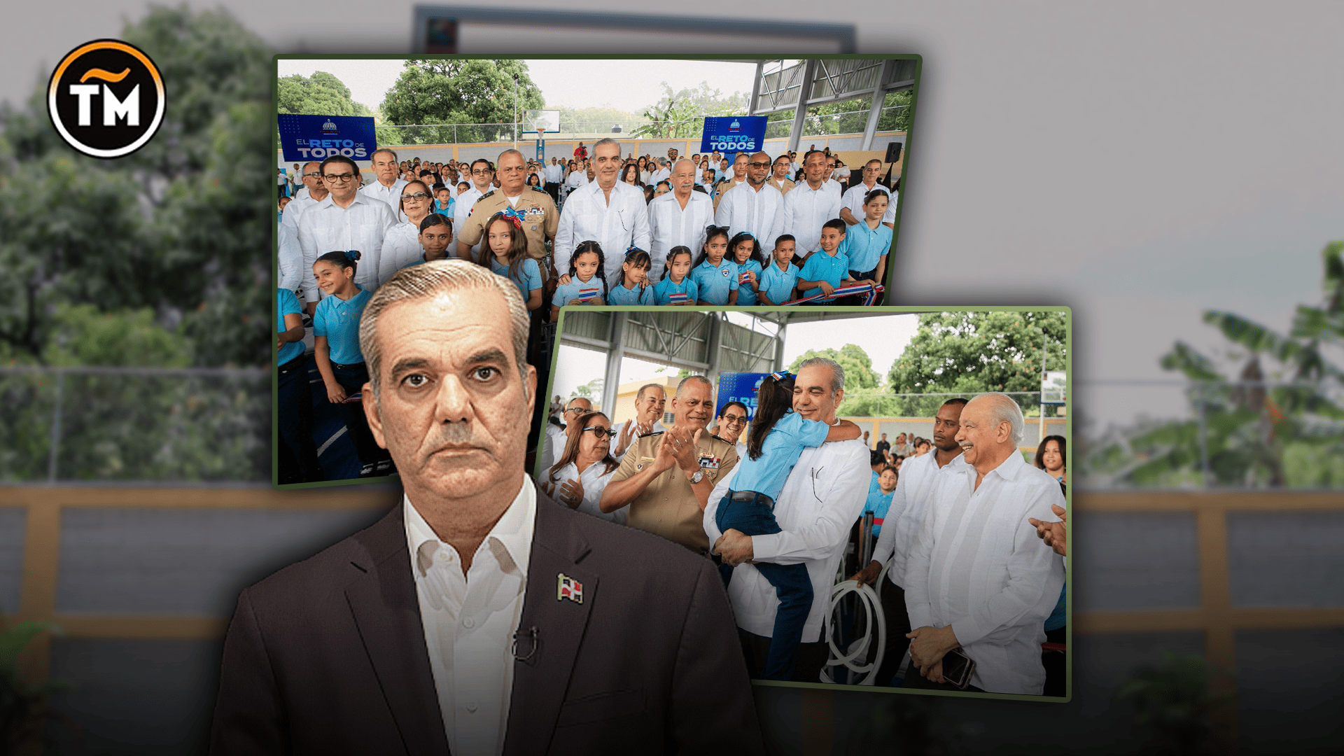 Luis abinader inaugura cancha techada en centro educativo blanca mascaró de licey al medio