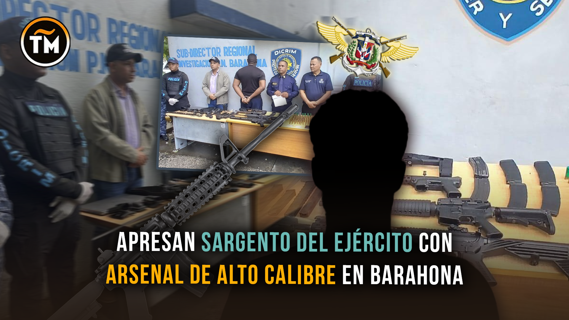 Arsenal incautado: apresan sargento del Ejército con armas de alto calibre en Barahona