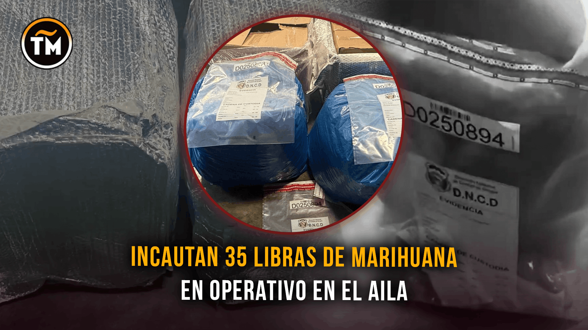 Marihuana incautada en el AILA: Autoridades decomisan 35 libras en cajas desde Uruguay hacia Suiza.