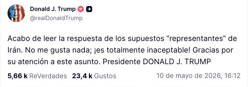 Petróleo de Texas sube tras rechazo de Trump a propuesta iraní