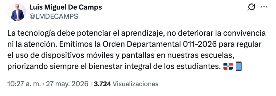 Uso de celulares en escuelas y colegios será regulado por el Minerd 