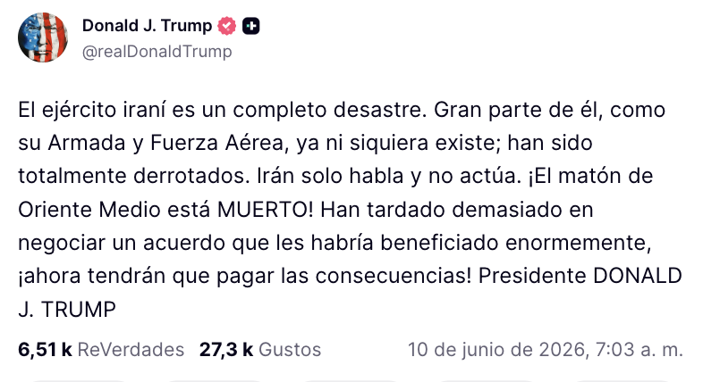 Conflicto en Irán se agrava tras nuevos ataques y Trump afirma que Teherán deberá “pagar el precio”