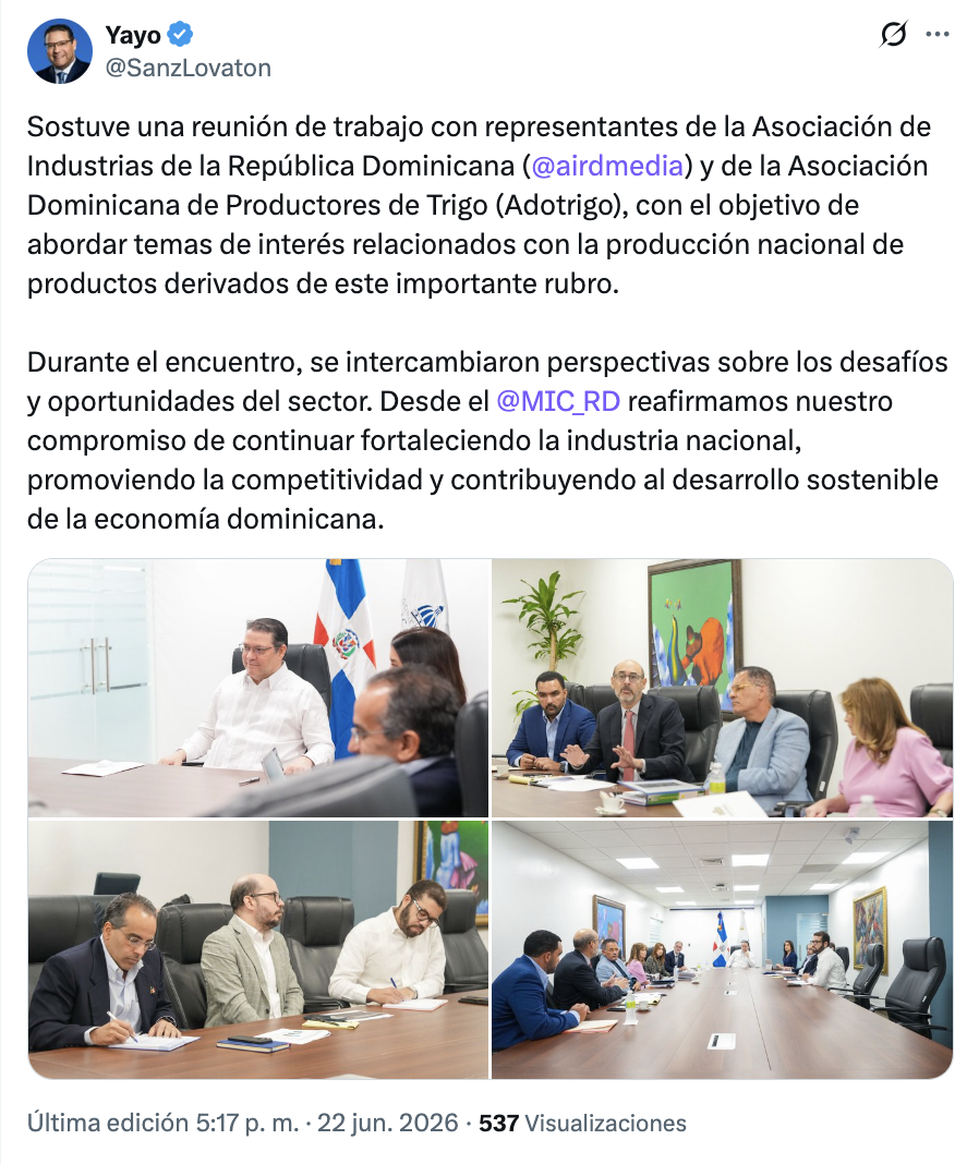 La producción nacional fue eje de una reunión entre Sanz Lovatón, la AIRD y Adotrigo para abordar retos del sector