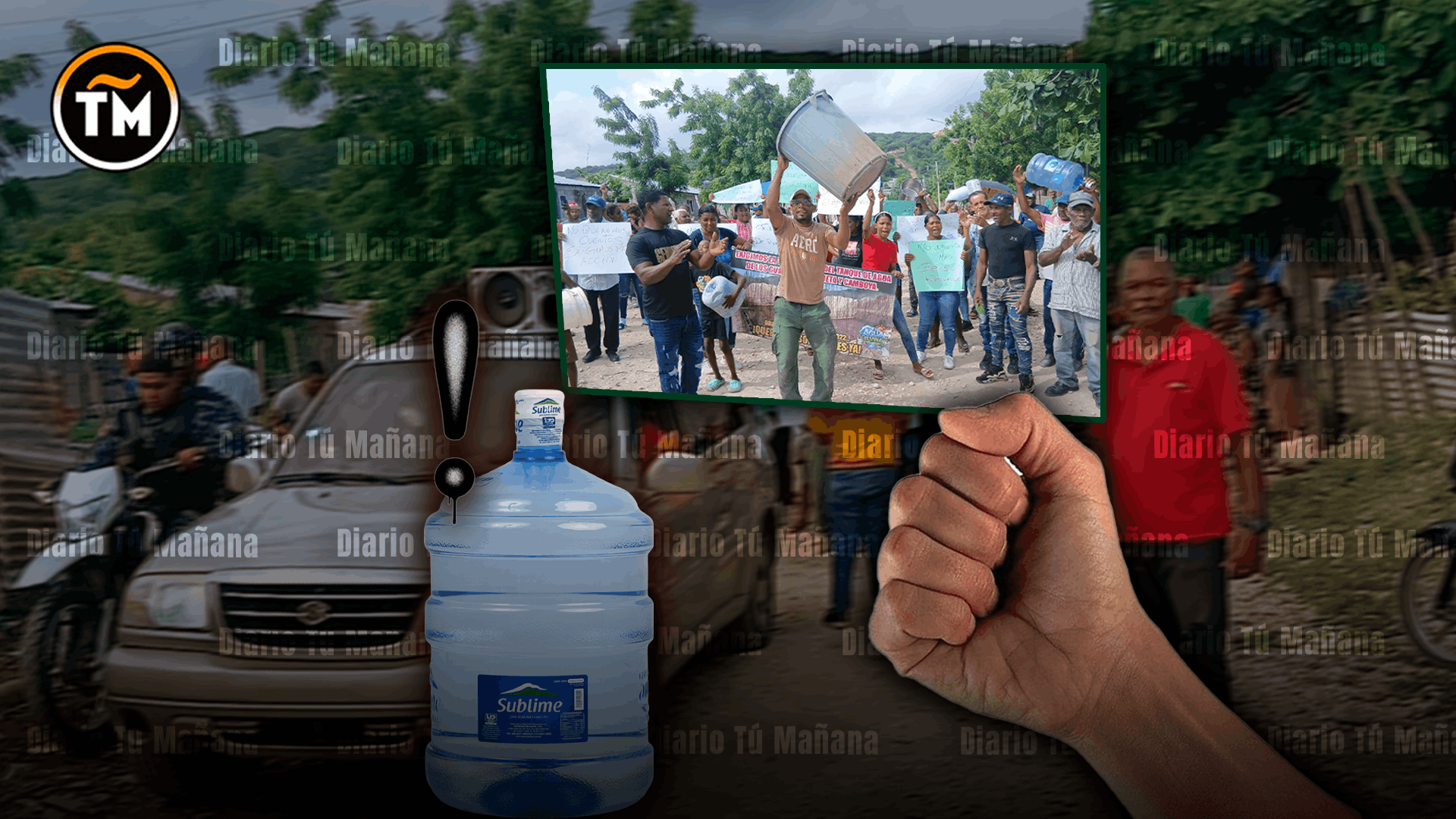 Carencia de agua potable motiva protesta de comunitarios en Barahona por retraso en tanque iniciado en 2022