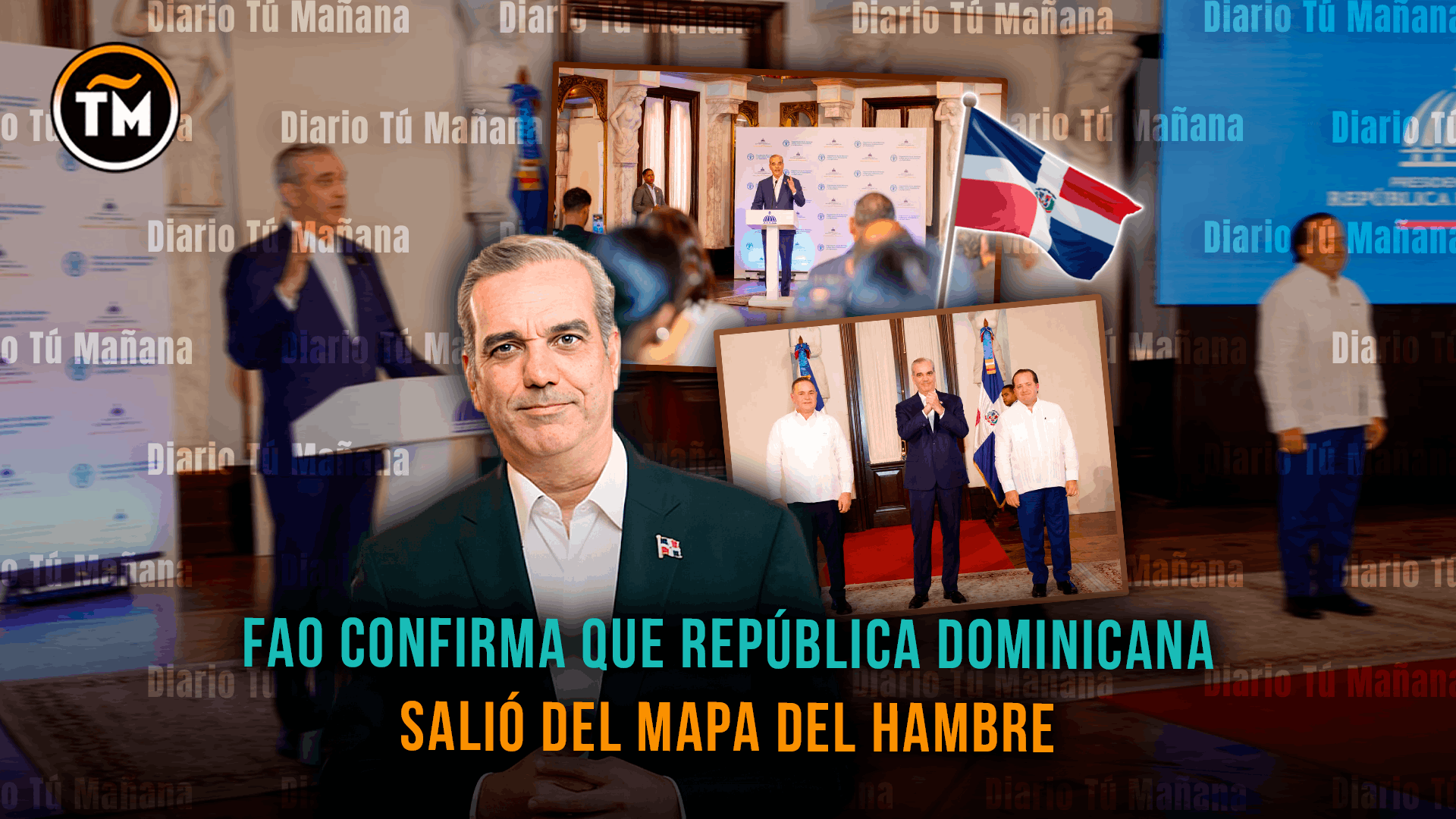 Hambre Cero en RD se alcanza antes de lo previsto, afirma Abinader tras informe presentado por la FAO